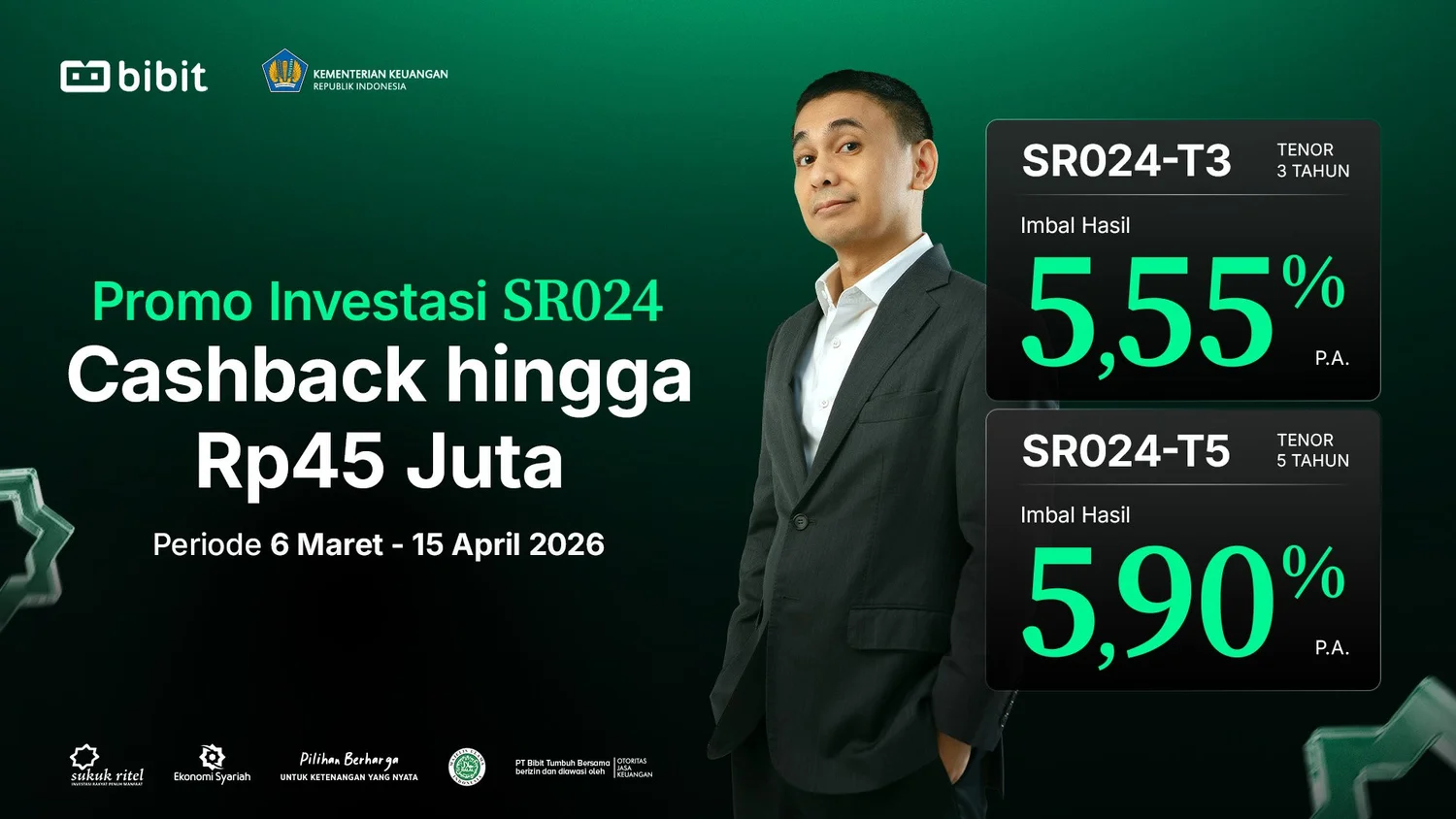 PROMO: Investasi SBN SR024 di Bibit dan Raih Cashback hingga Rp45 Juta